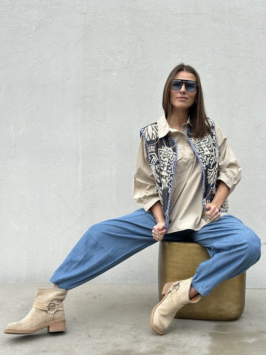 Gaspar 2601333 Marli waistcoat print black