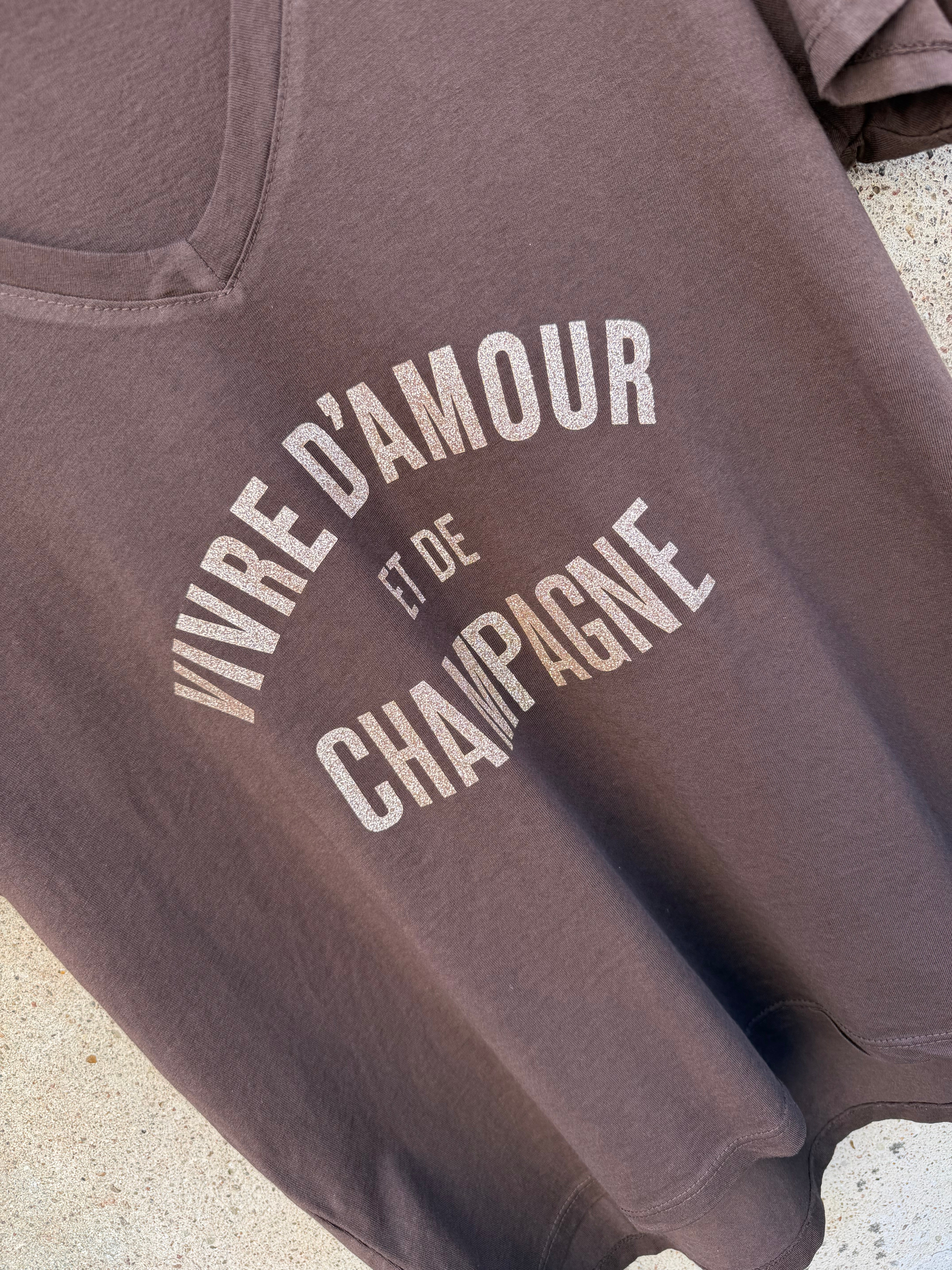 Champagne T-shirt gold brown