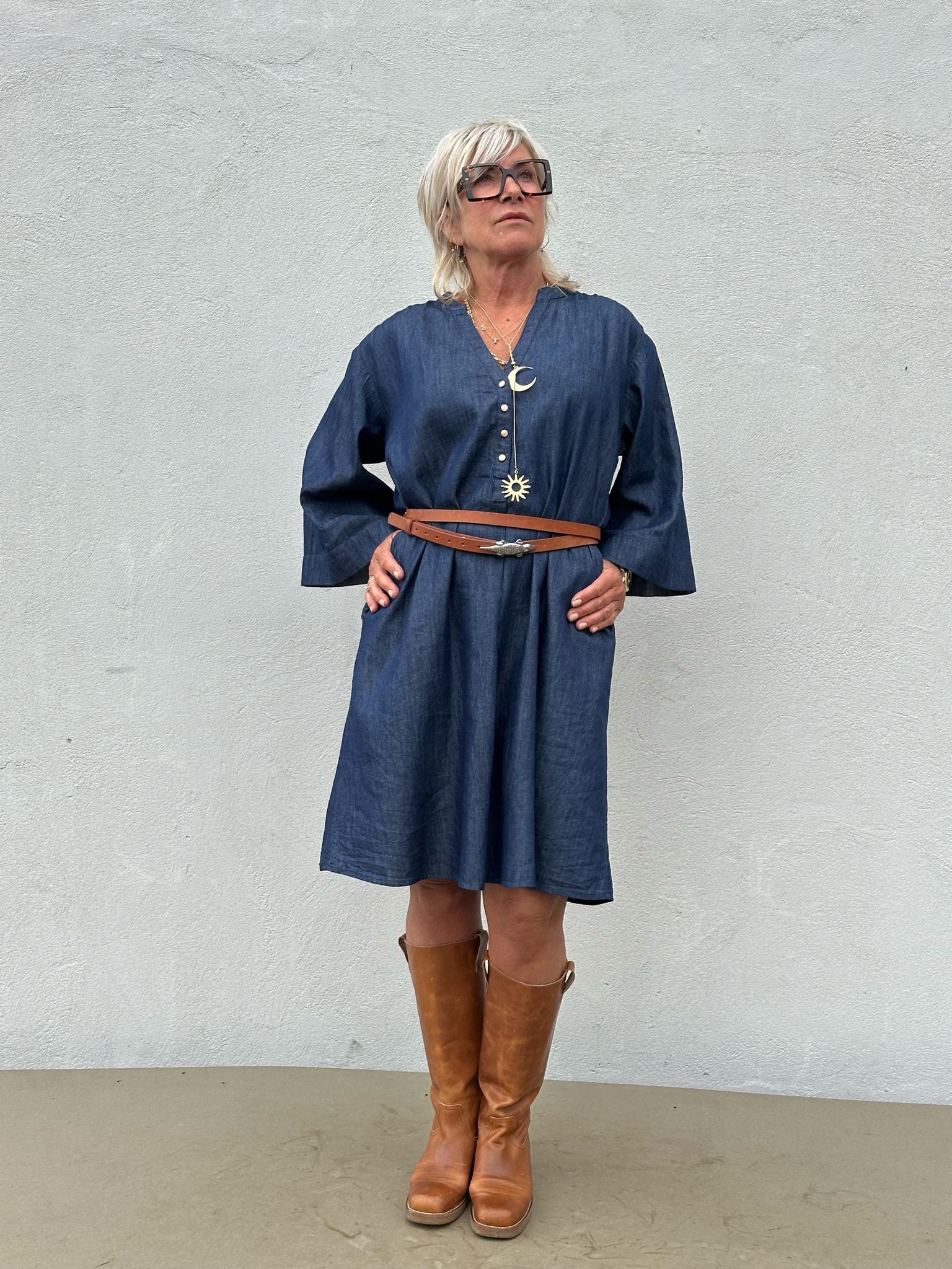 Gaspar 2601707 Mumbai short dress denim