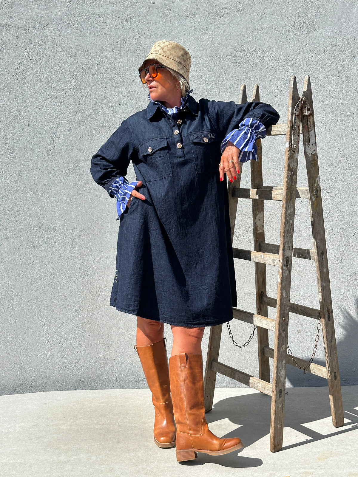 Gaspar 2607712 Nice Denim dress blue