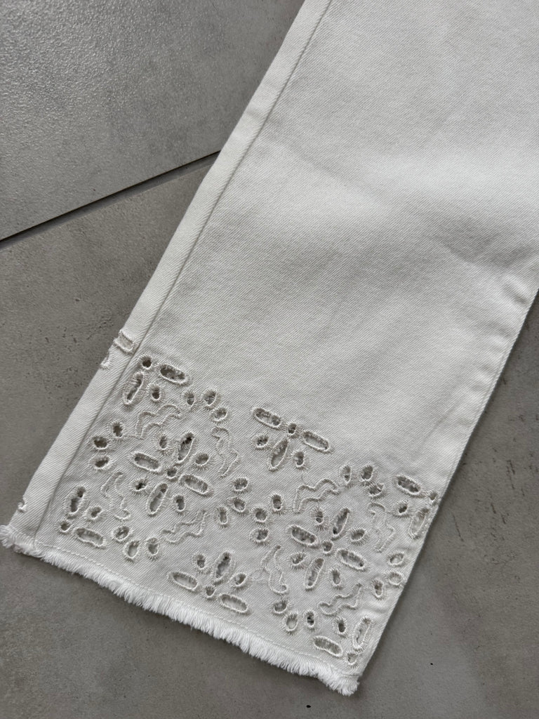 Qnuz 9983 Sig jeans embrodery white