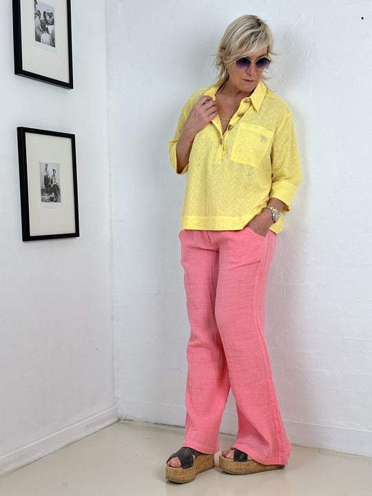 Gaspar 2601337 Porto broderi anglaise yellow