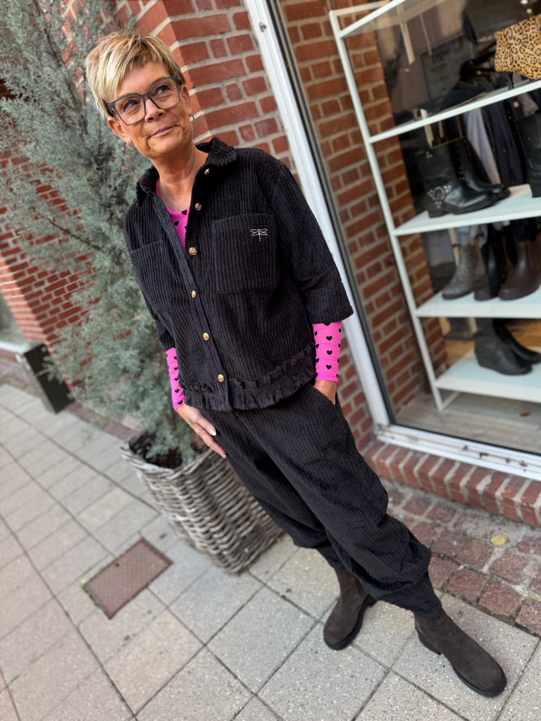 Gaspar 2510303 Vigo corduroy shirt black