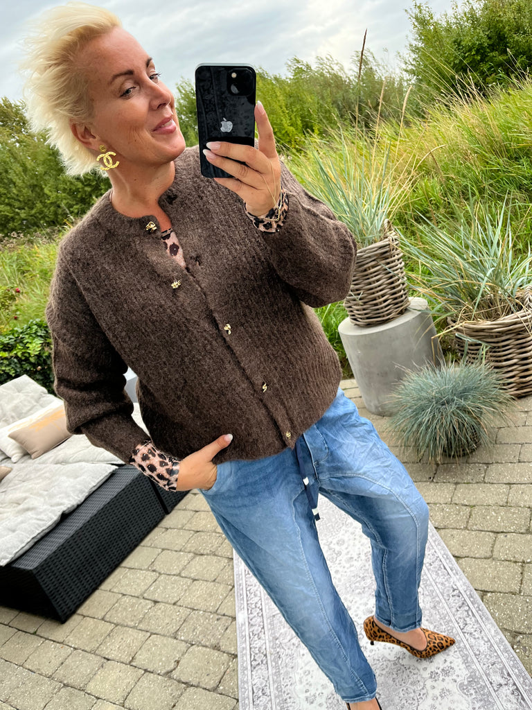 Liberte 22260 Fro cardigan Oneck chocolate