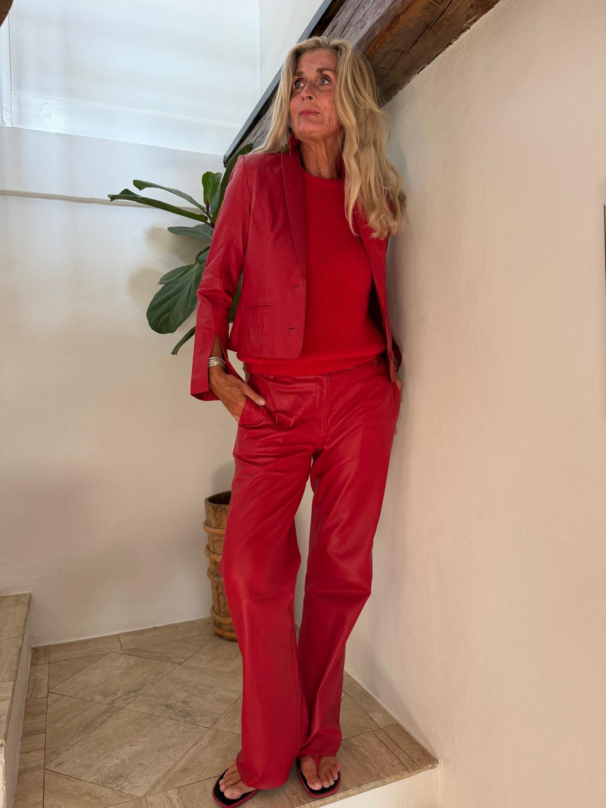 Depeche 51416 Savanna leather blazer red