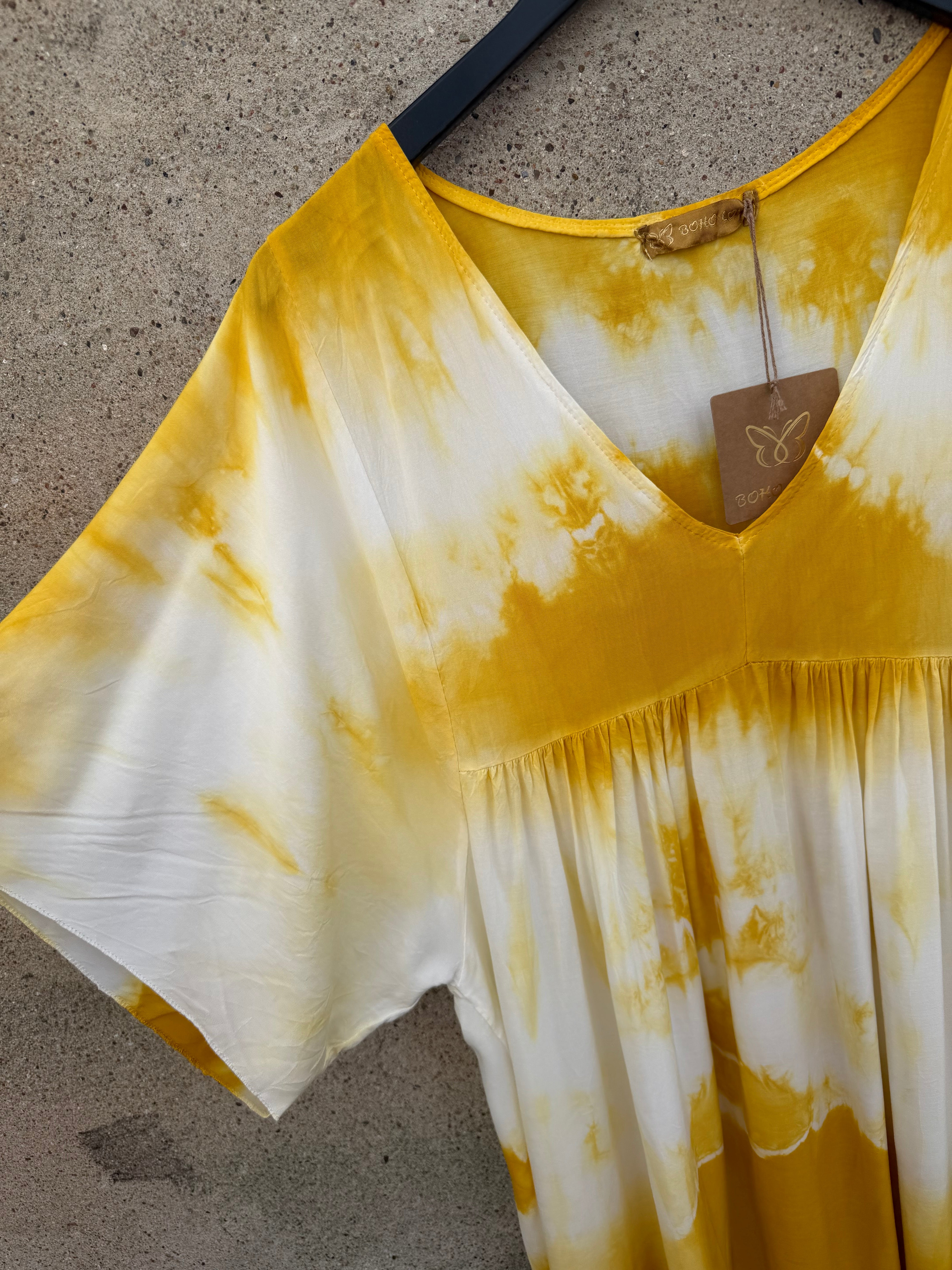 Boho Love B1251 Batik kjole yellow