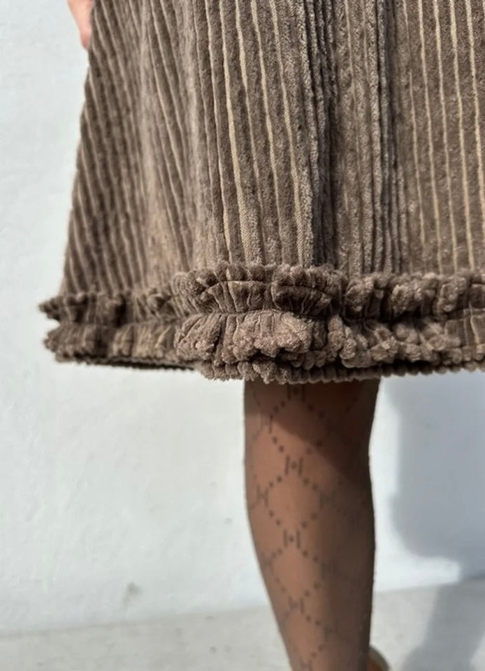 Gaspar 2510704 Rio corduroy kjole taupe