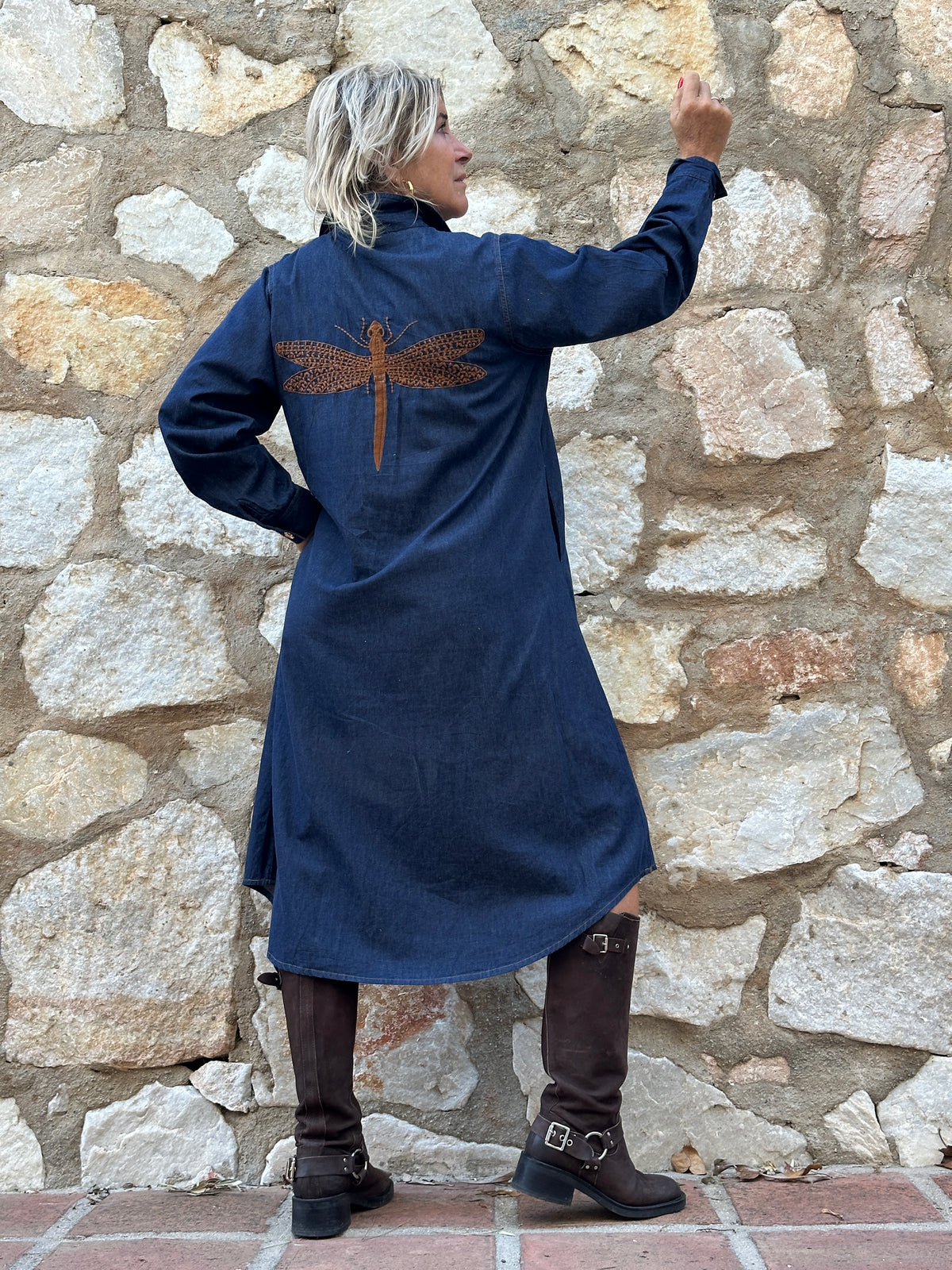 Gaspar 2607706 Lucca denim dress dark blue
