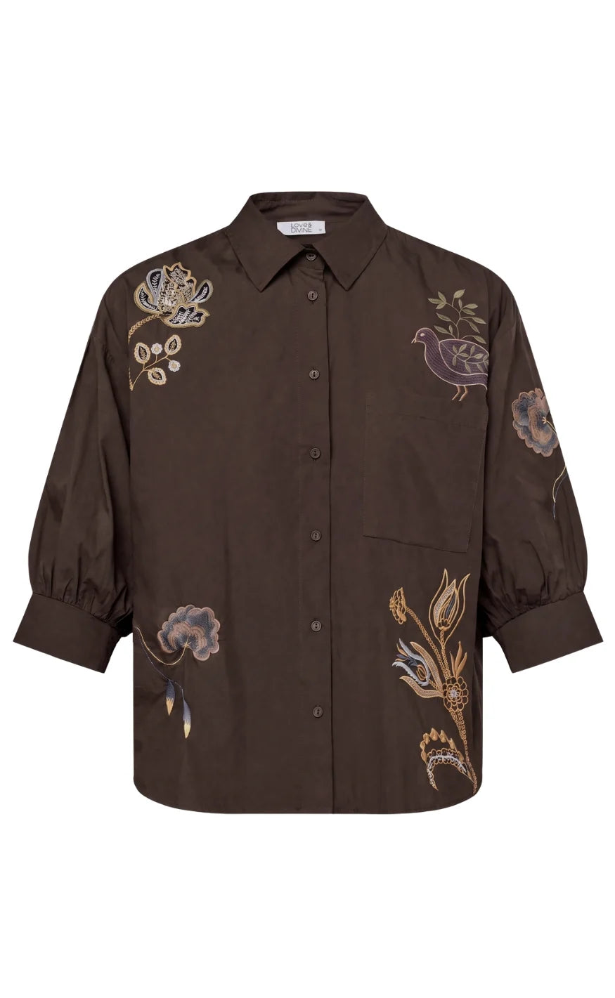 Love & Divine love1604-4 shirt choco