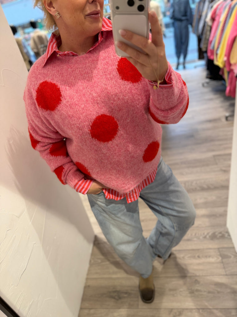 LECOCO 35012 Lelina dot strik pink