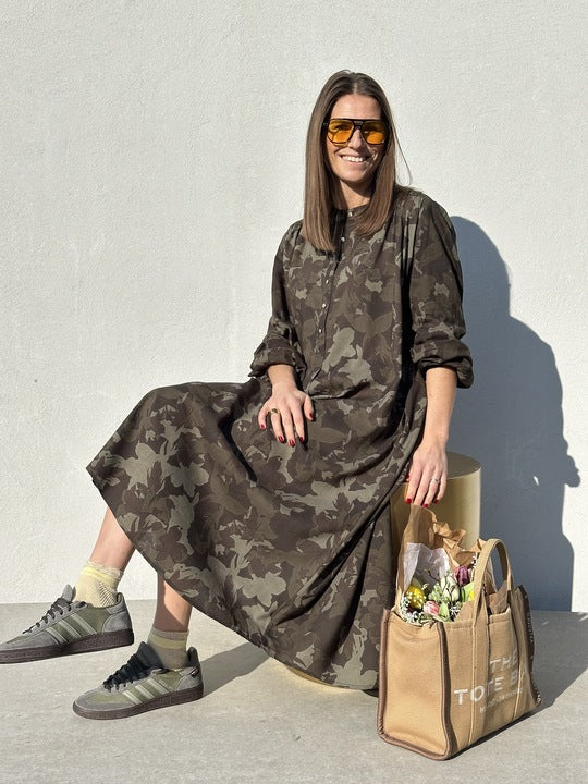 Gaspar 2601700 Luna camo dress green