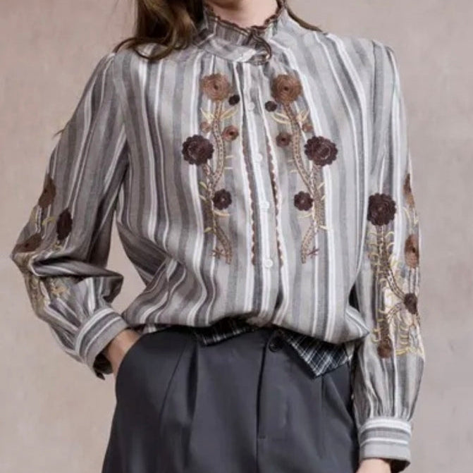 LECOCO 35278 Beata shirt coffee