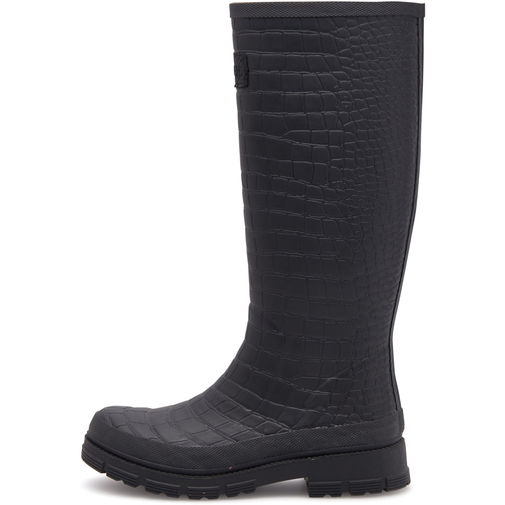 Woden WL763 Le Croco waterproof long boot black