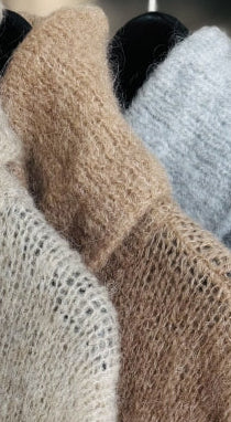 Qnuz 9200 high neck knit west camel