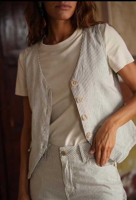 LECOCO 34666 Lianna vest stripe off