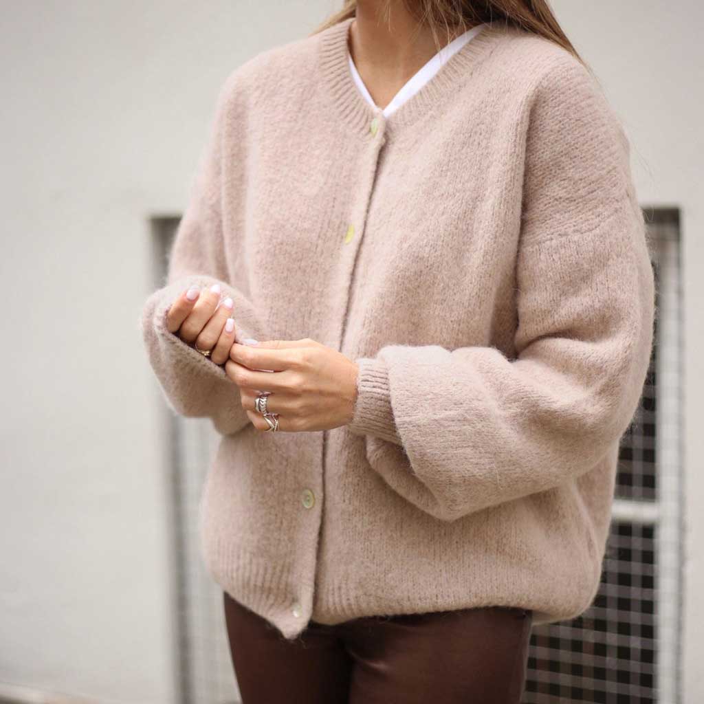 Depeche 100376 Sarah alpaca cardigan sand