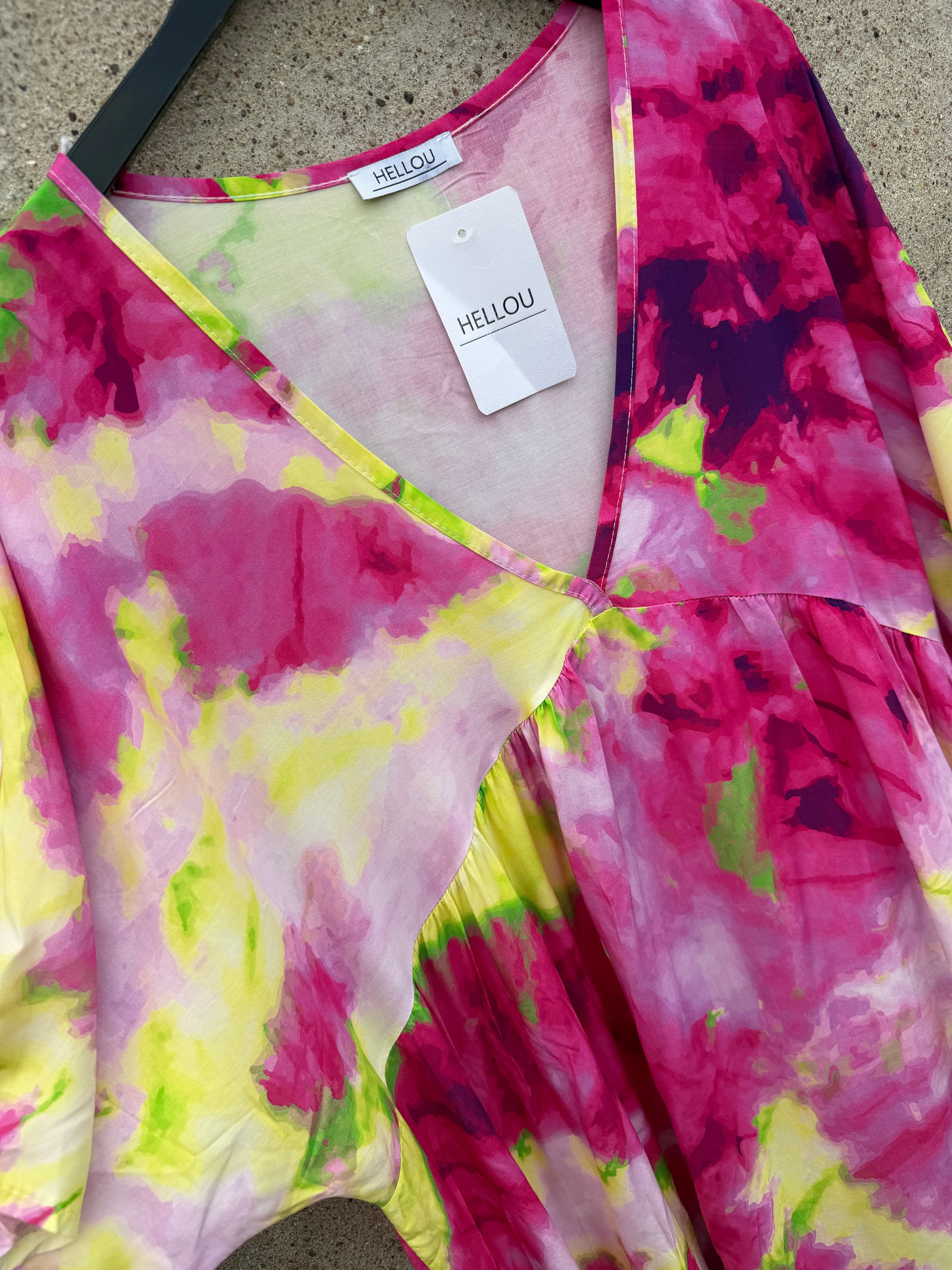 Olina dress painted mix flower