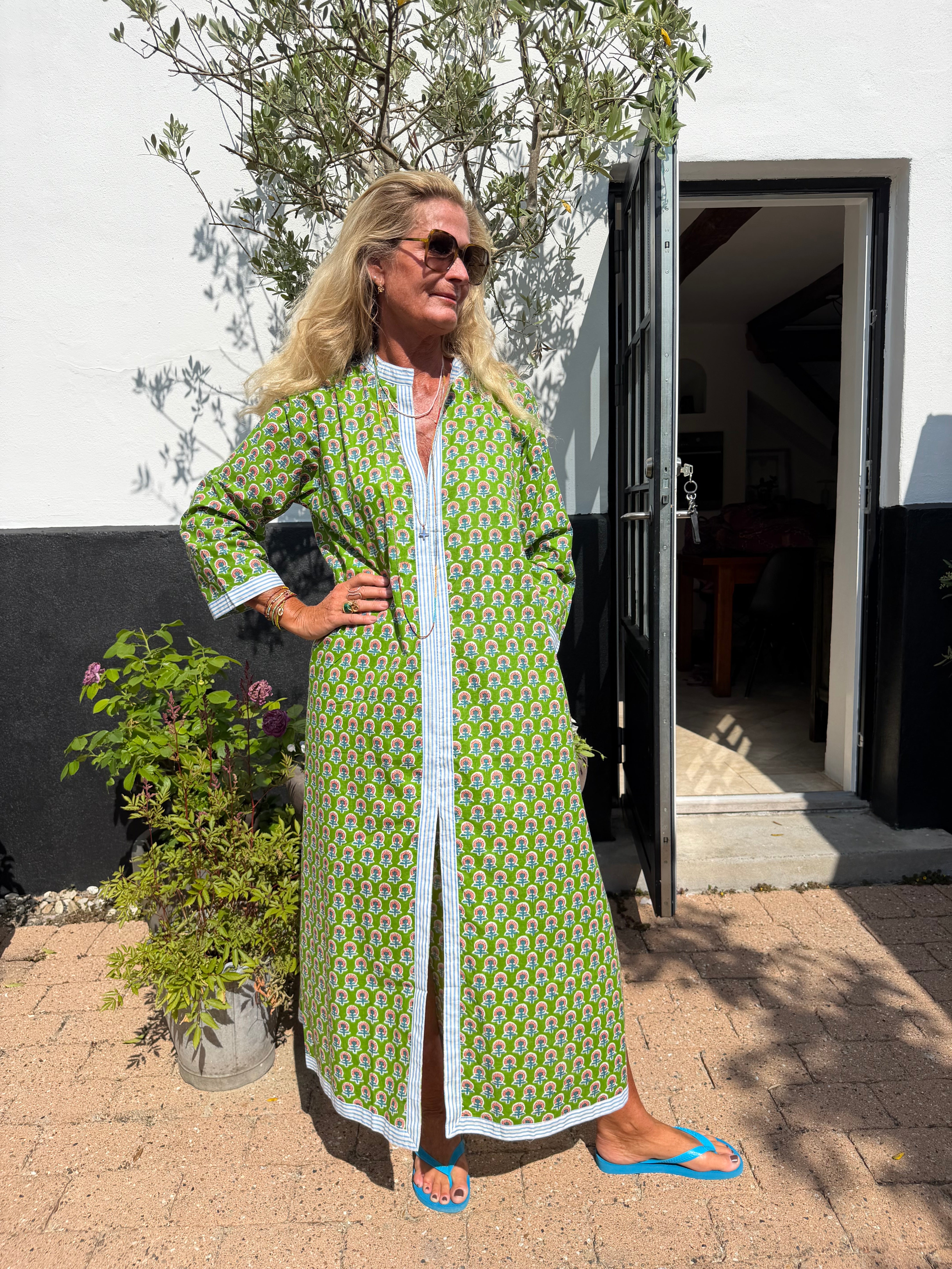 CABANA Living Veda kaftan dress green