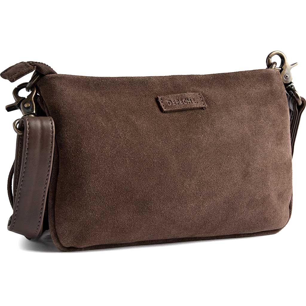 Depeche 16654 clutch suede bag brown
