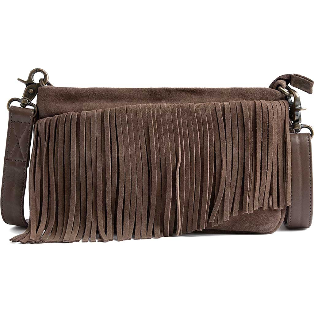 Depeche 16654 clutch suede bag brown