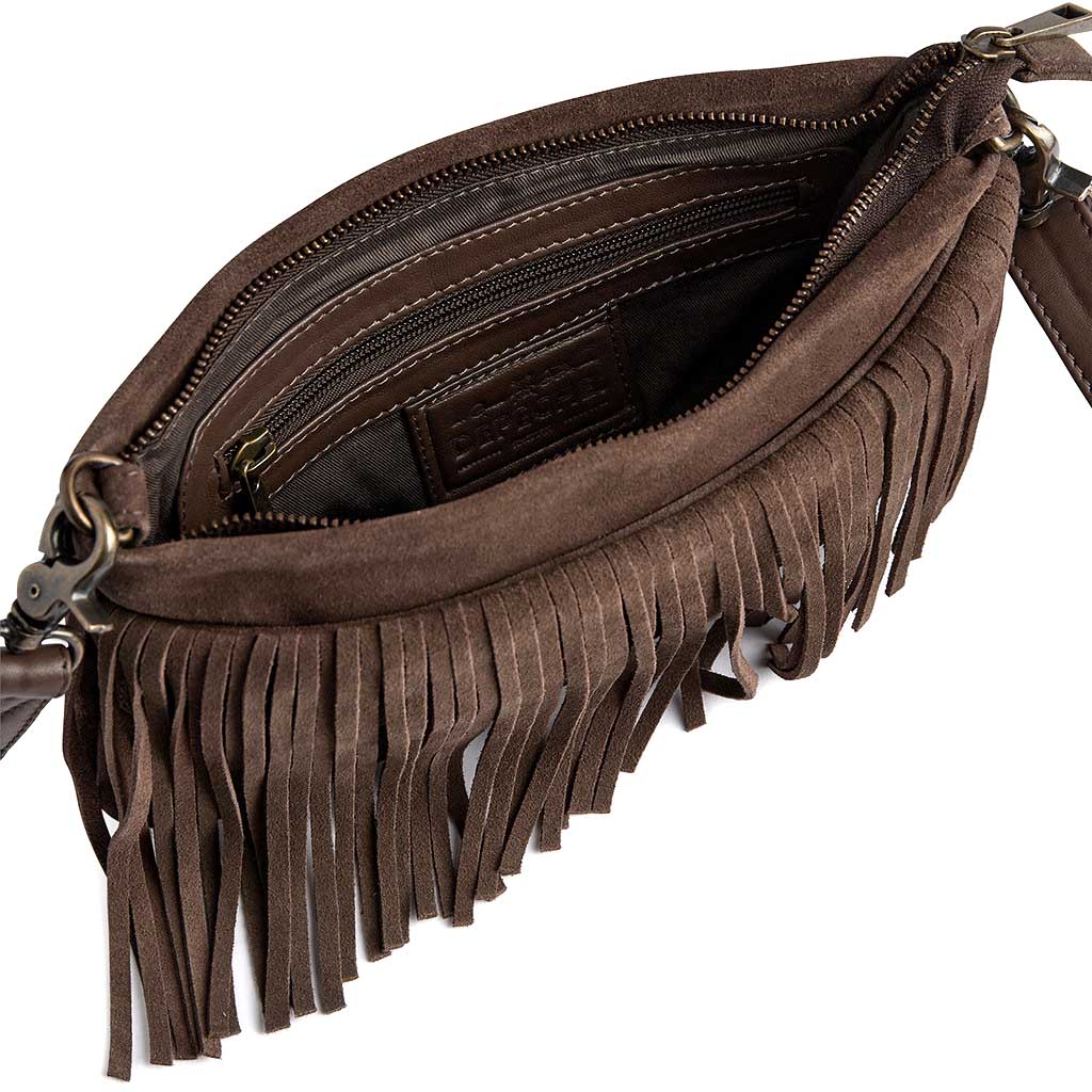 Depeche 16654 clutch suede bag brown