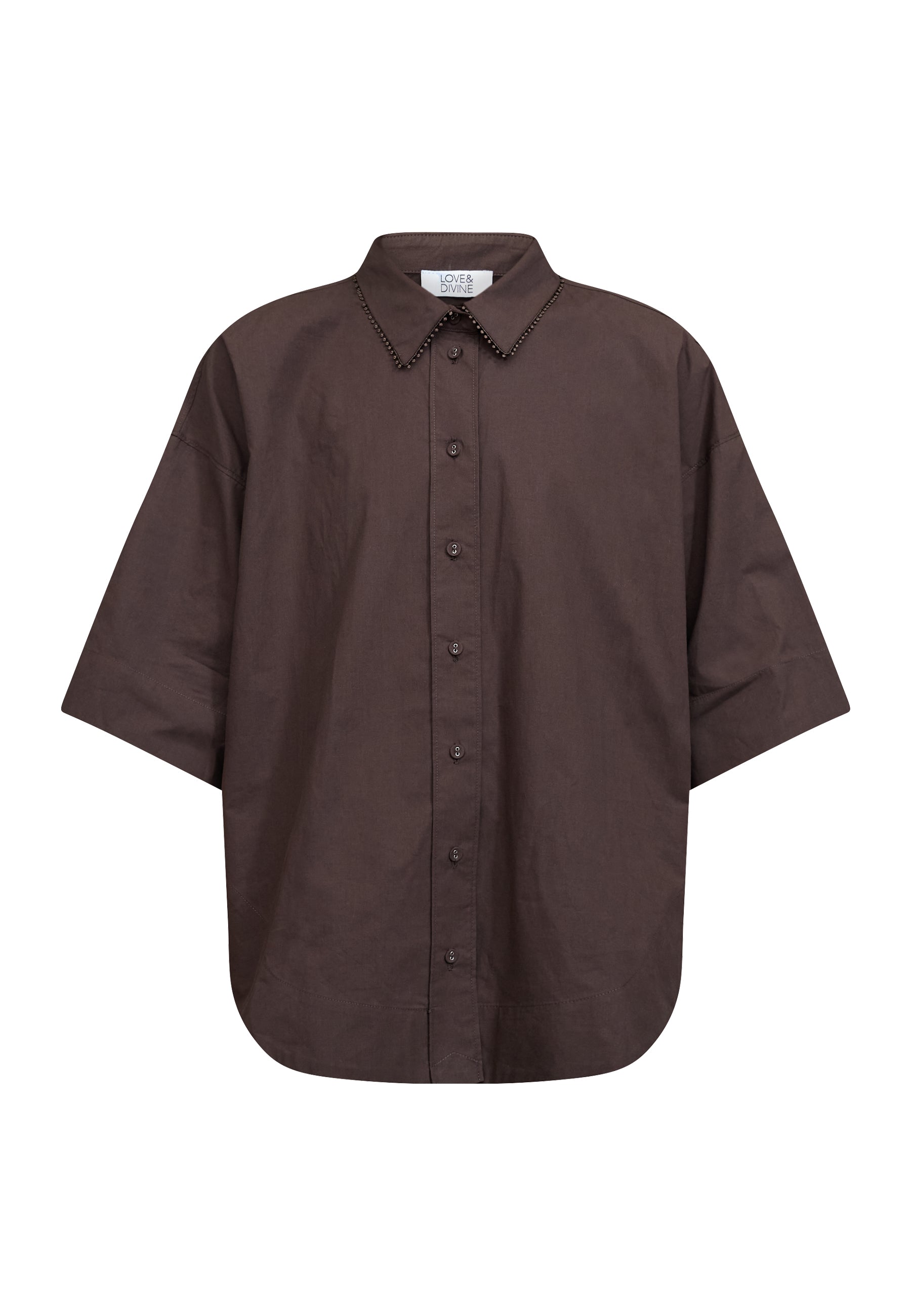 Love & Divine love971-15 shirt cotton chocolate