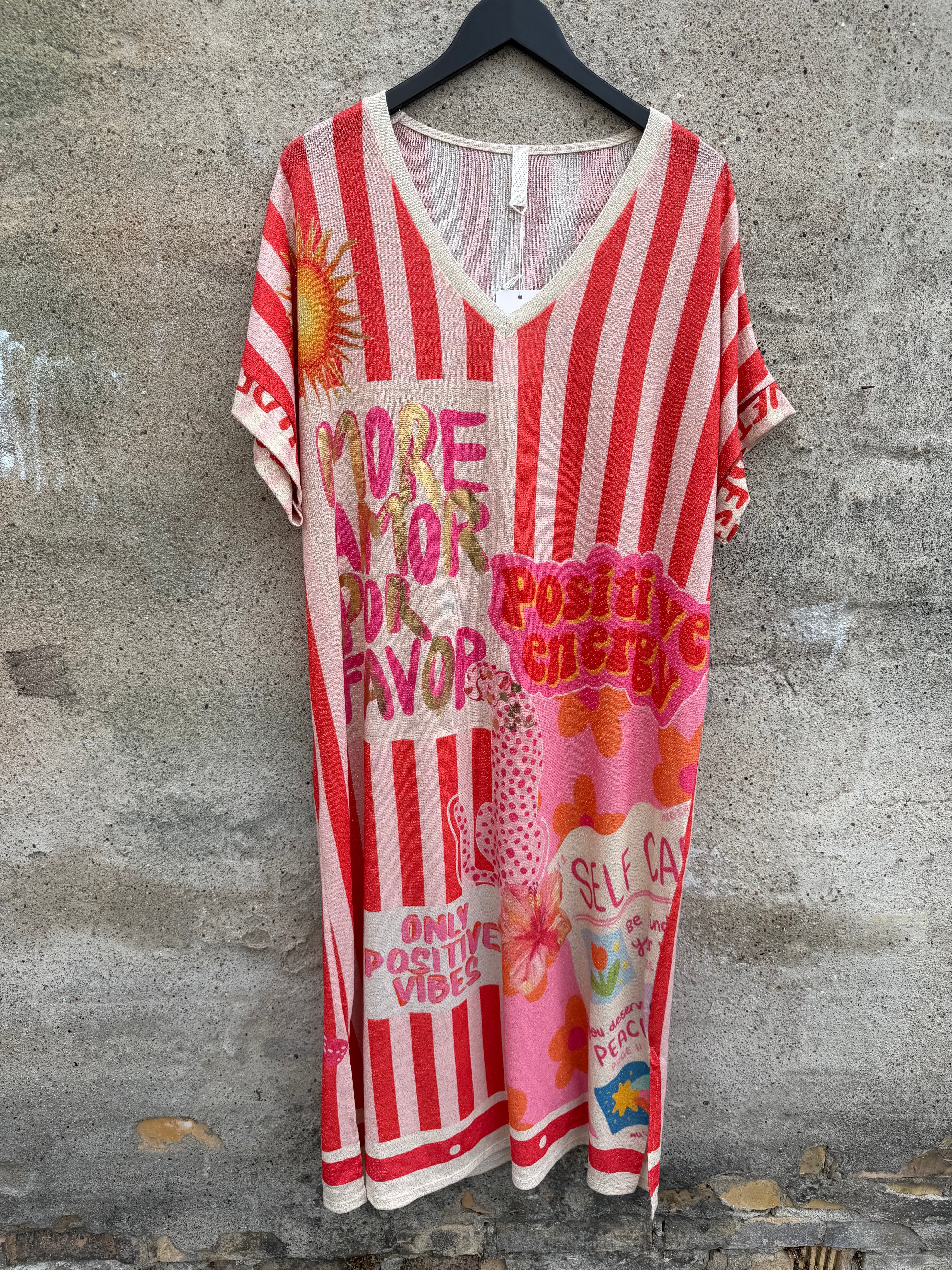 Positive energy kjole stripe red