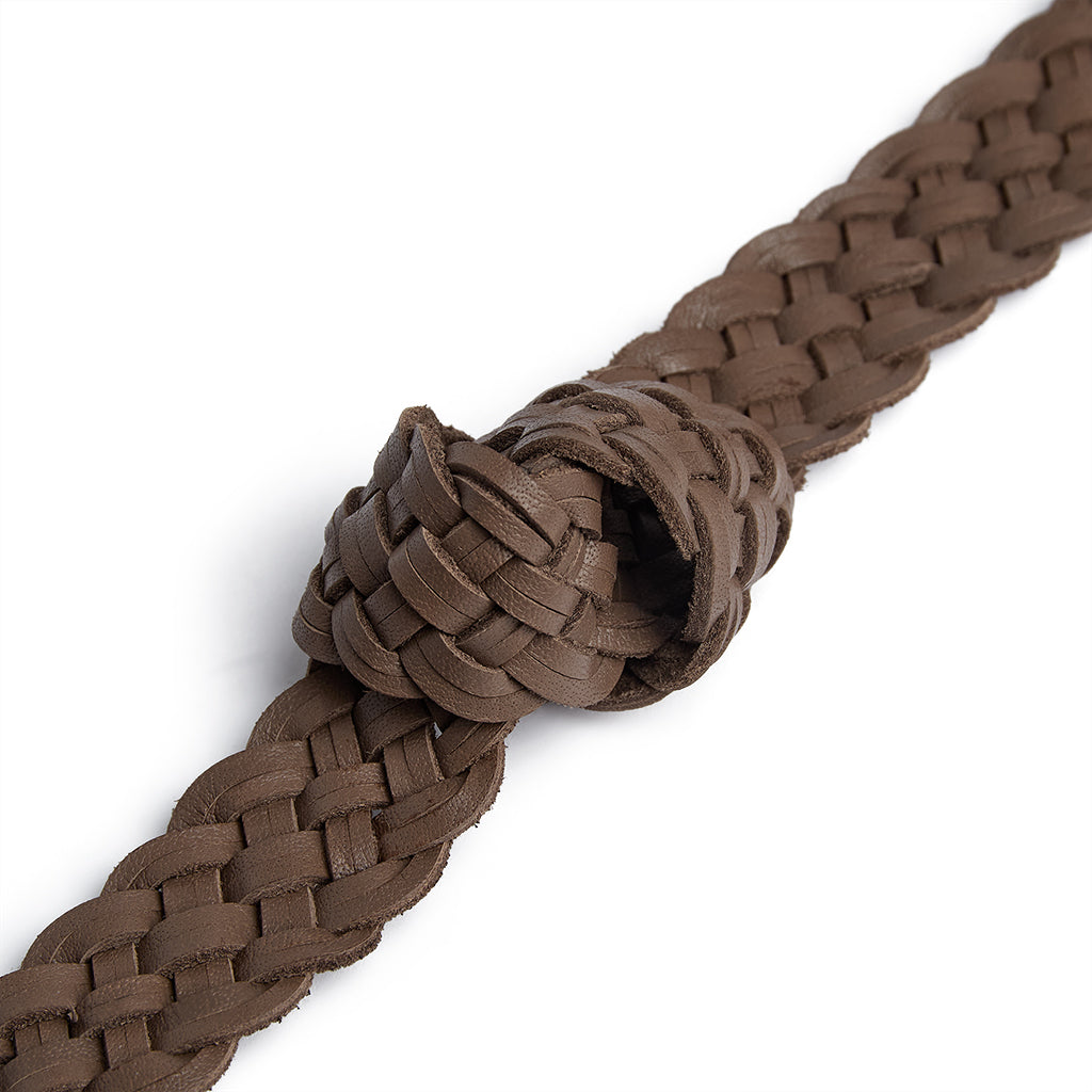 Depeche 17392 braided belt dark taupe