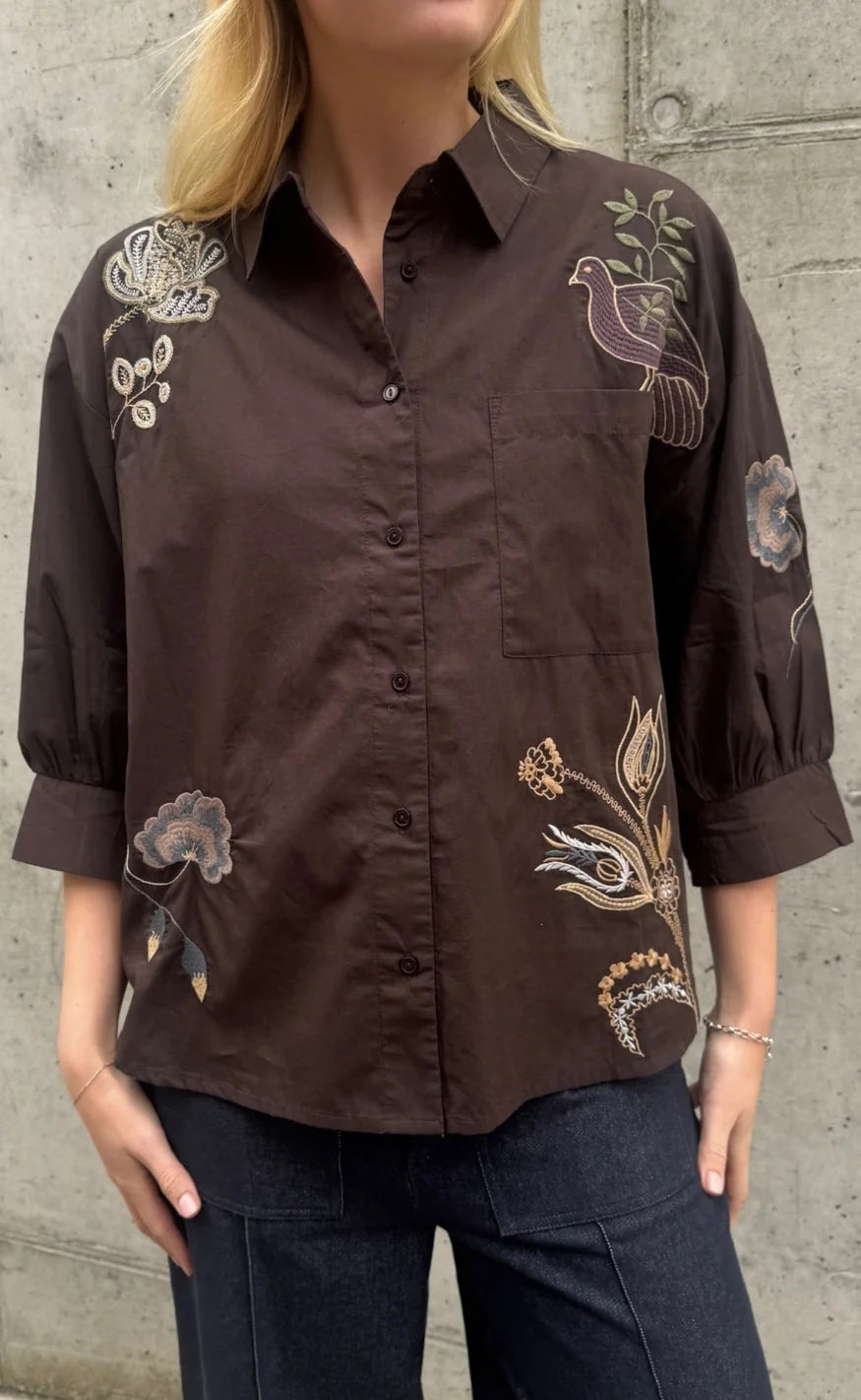 Love & Divine love1604-4 shirt choco