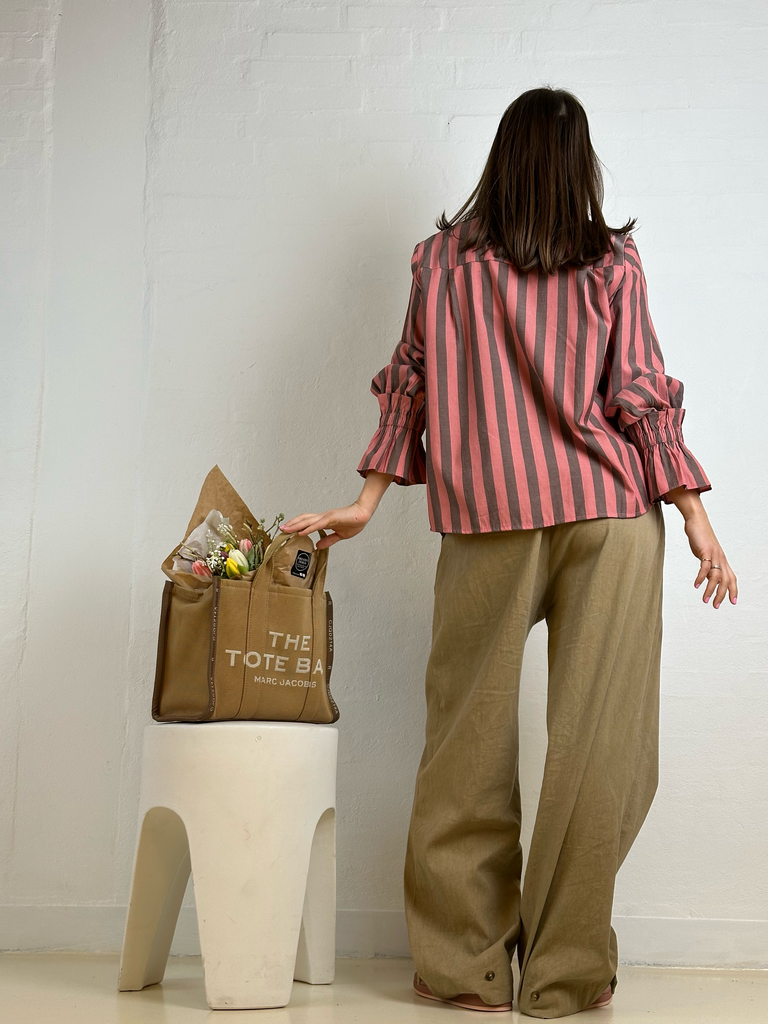 Gaspar 2601330 Himalaya stripe shirt coral