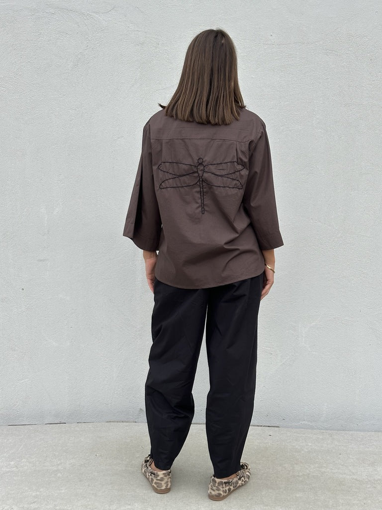 Gaspar 2601346 Mumbai blouse poplin brown