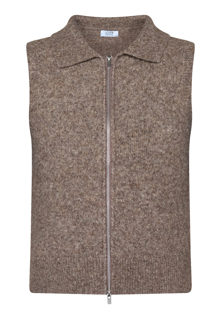 Love & Divine love1454 knit vest brown