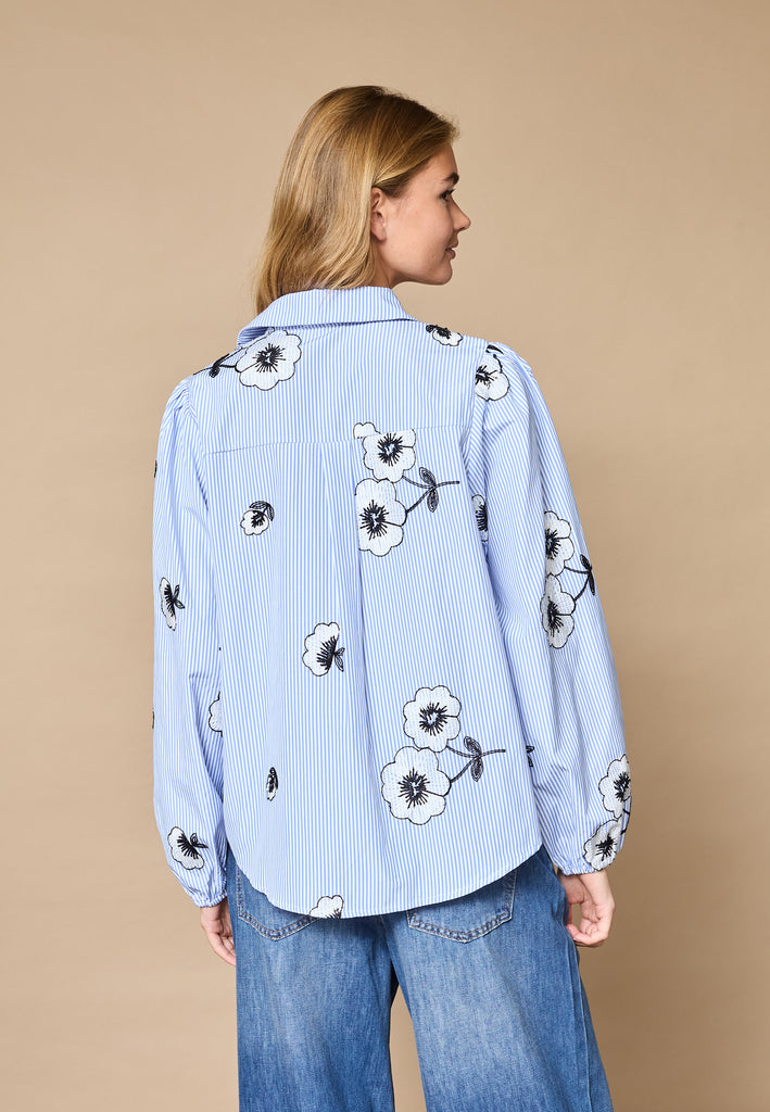 Love & Divine love1430 shirt blue flower