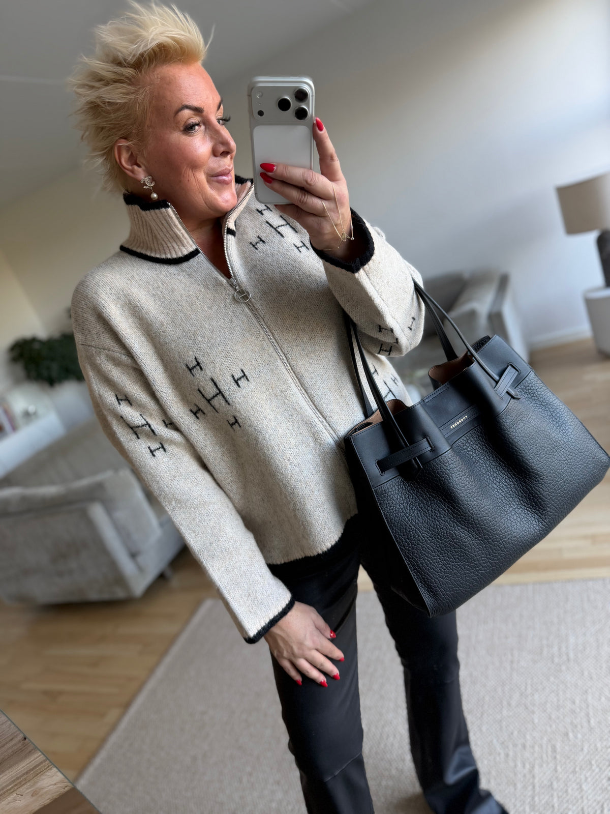 HÈST 2630120856 Iben zip jacket light beige melange