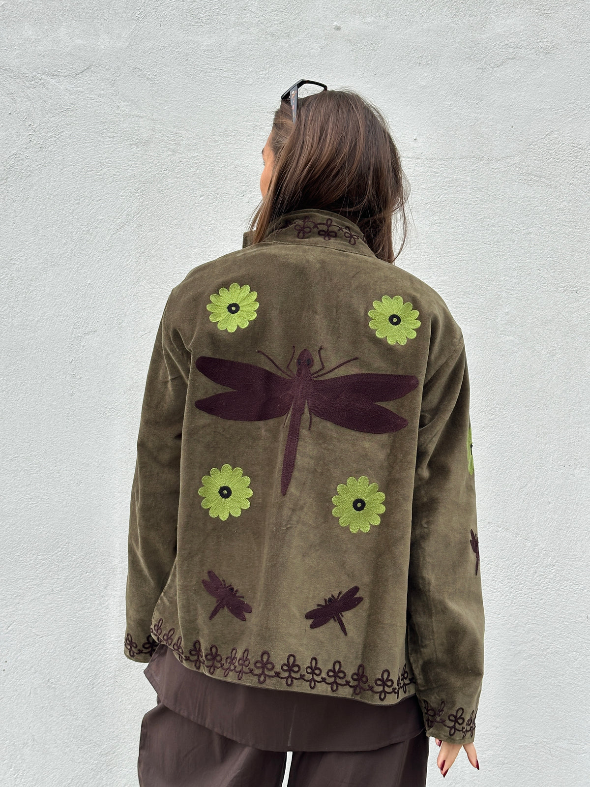 Gaspar 2607505 Utah short velvet jacket olive