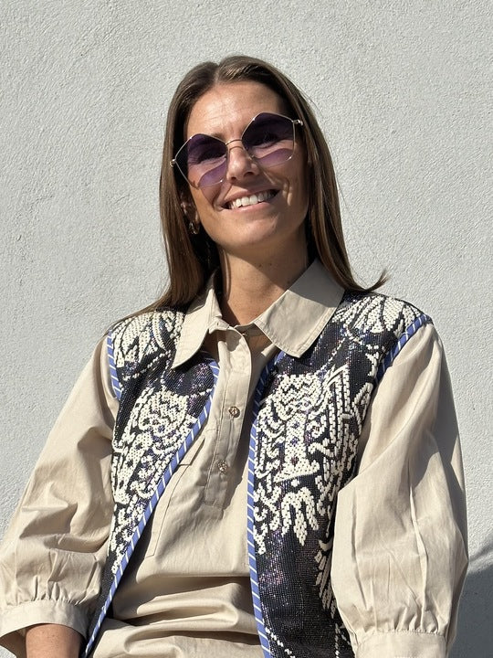 Gaspar 2601333 Marli waistcoat print black