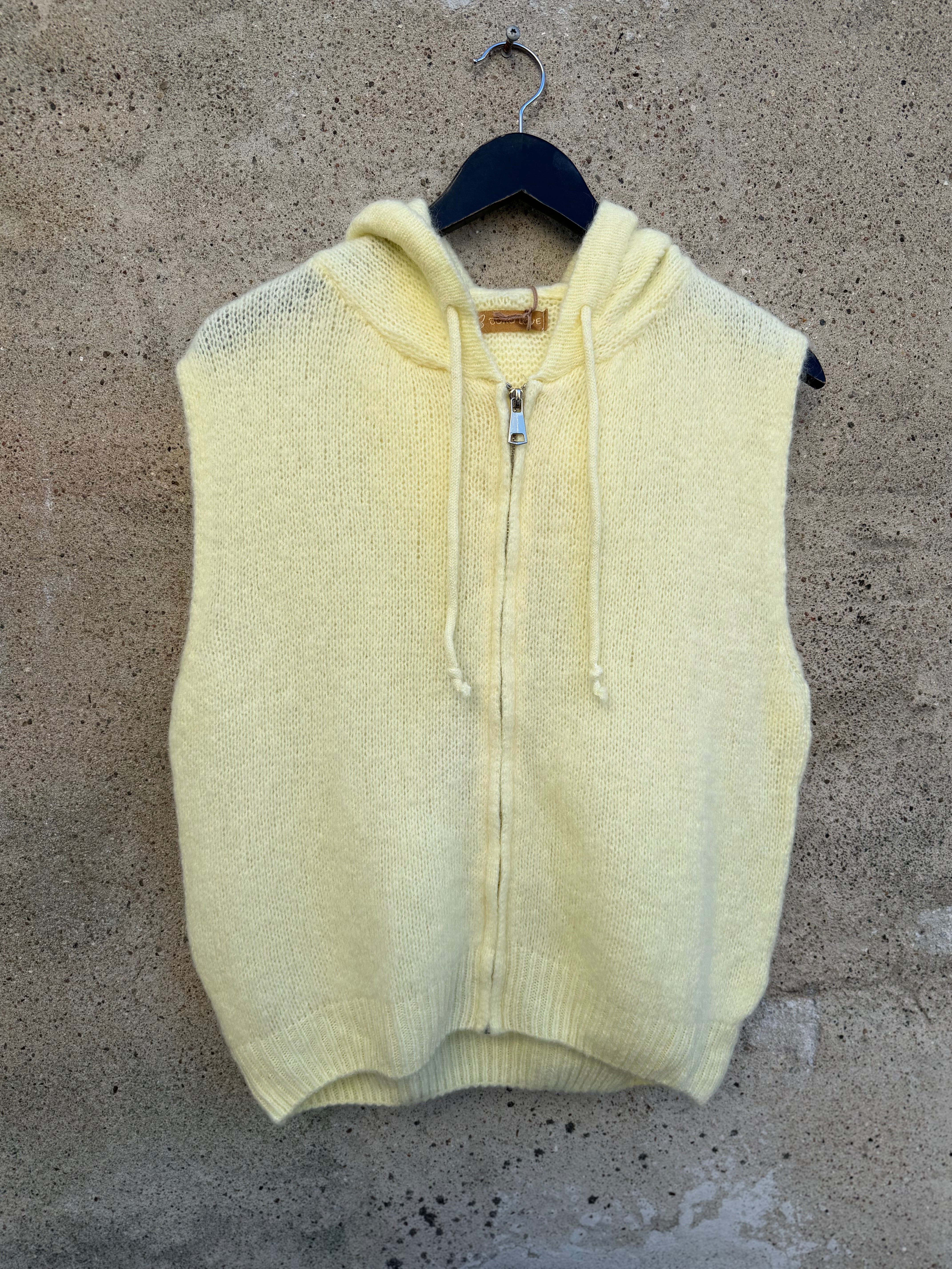 Boho Love B1342 strik vest hoodie yellow