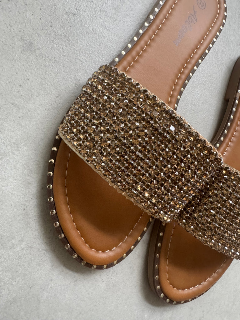 Qnuz 7738 Soffi slippers strass gold