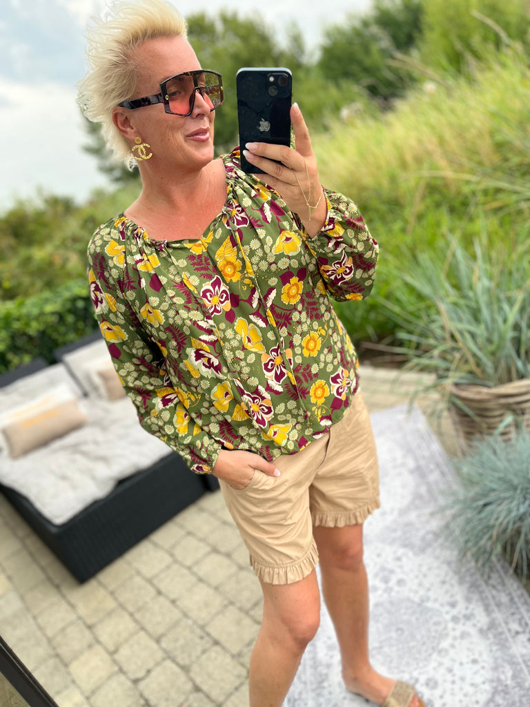 Boho Love bluse oliven
