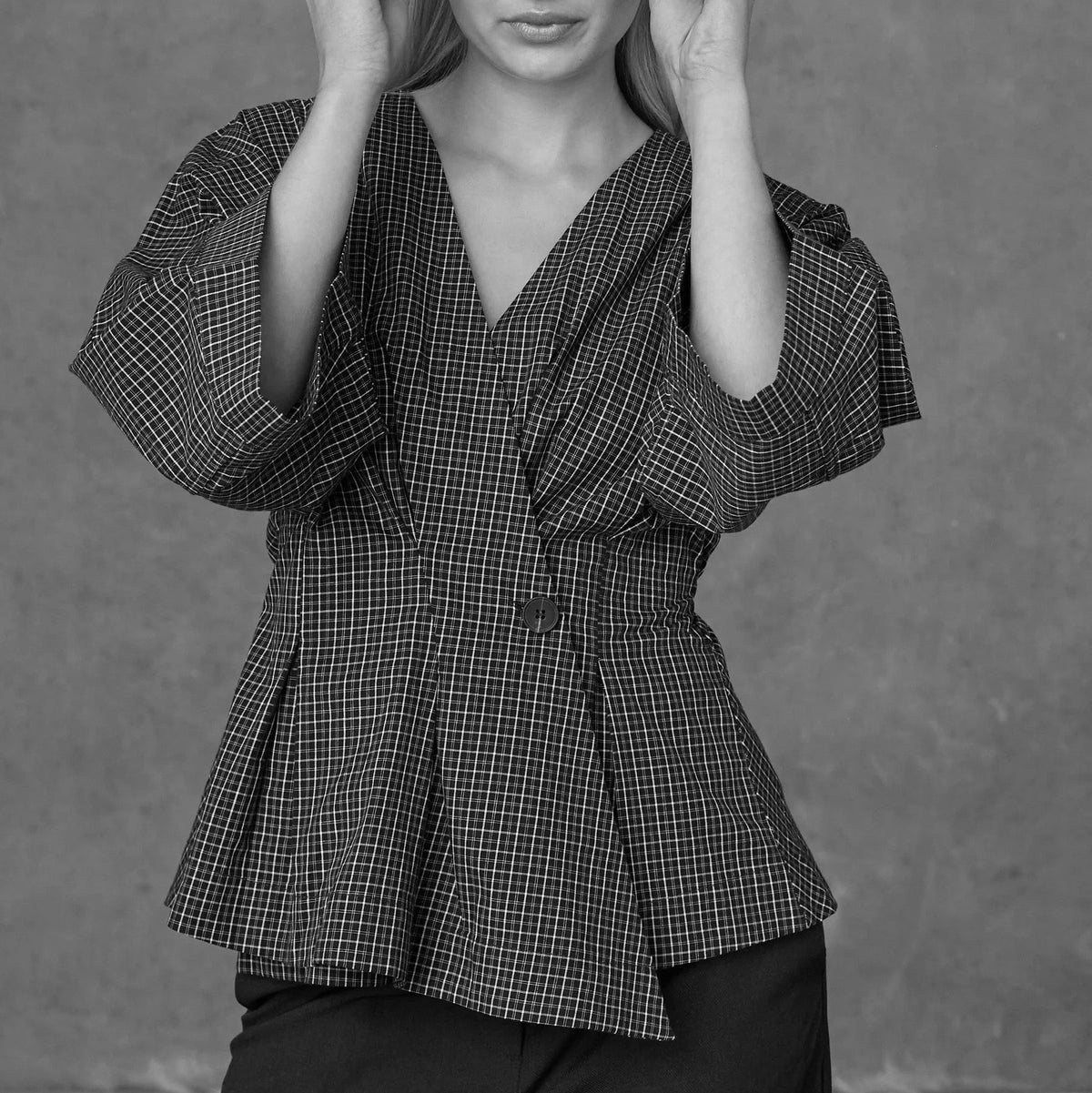 Love & Divine love1510-1 shirt check black
