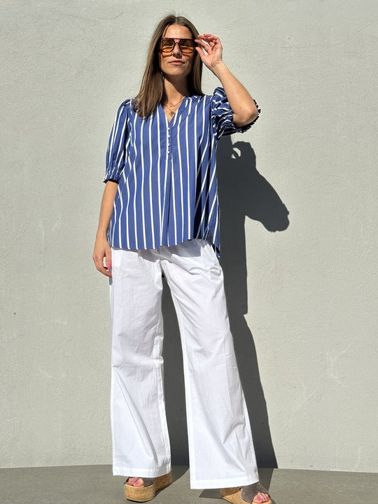 Gaspar 2601338 Tunø blouse stripe blue