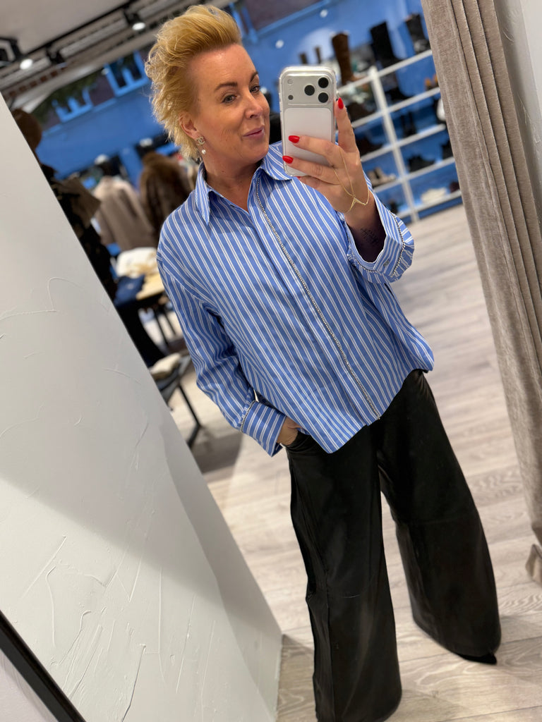 Love & Divine love1441 shirt blue stripes