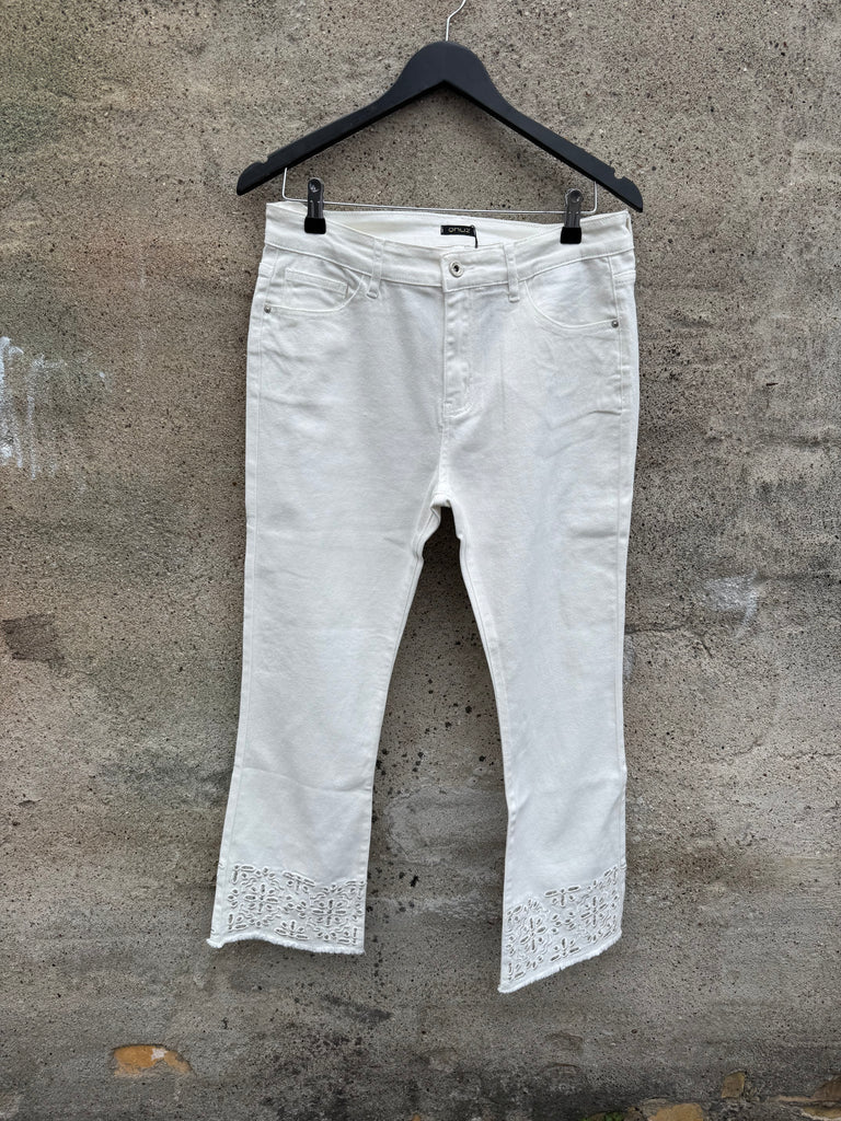 Qnuz 9983 Sig jeans embrodery white
