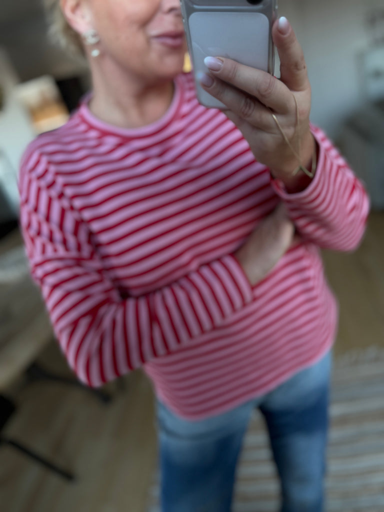 By Engbork Bella blouse small stripe pink