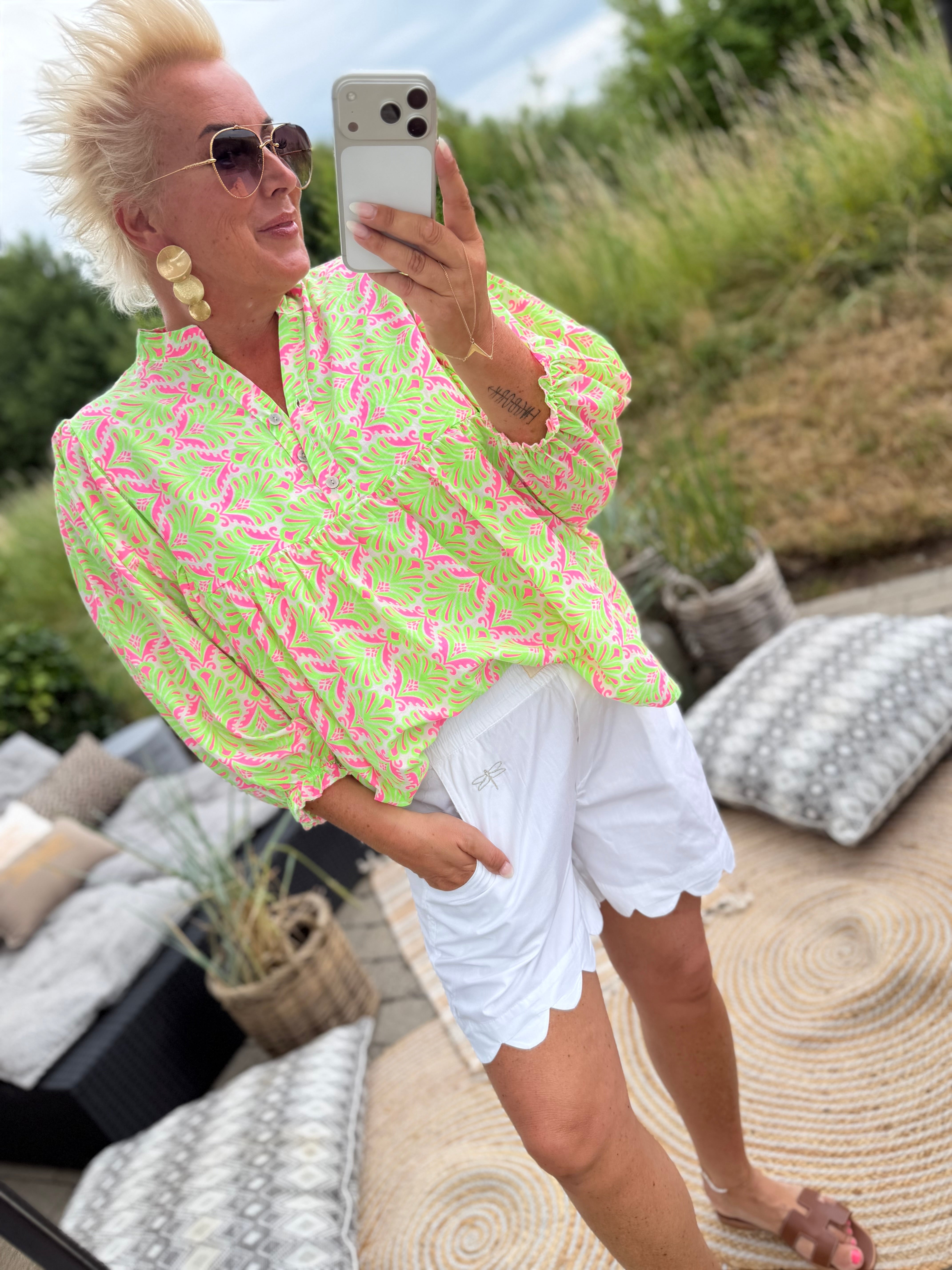 By Engbork Adelina shirt print lime