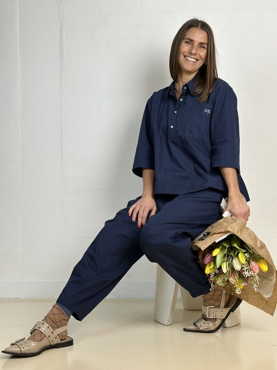 Gaspar 2601305 Porto blouse poplin dark
