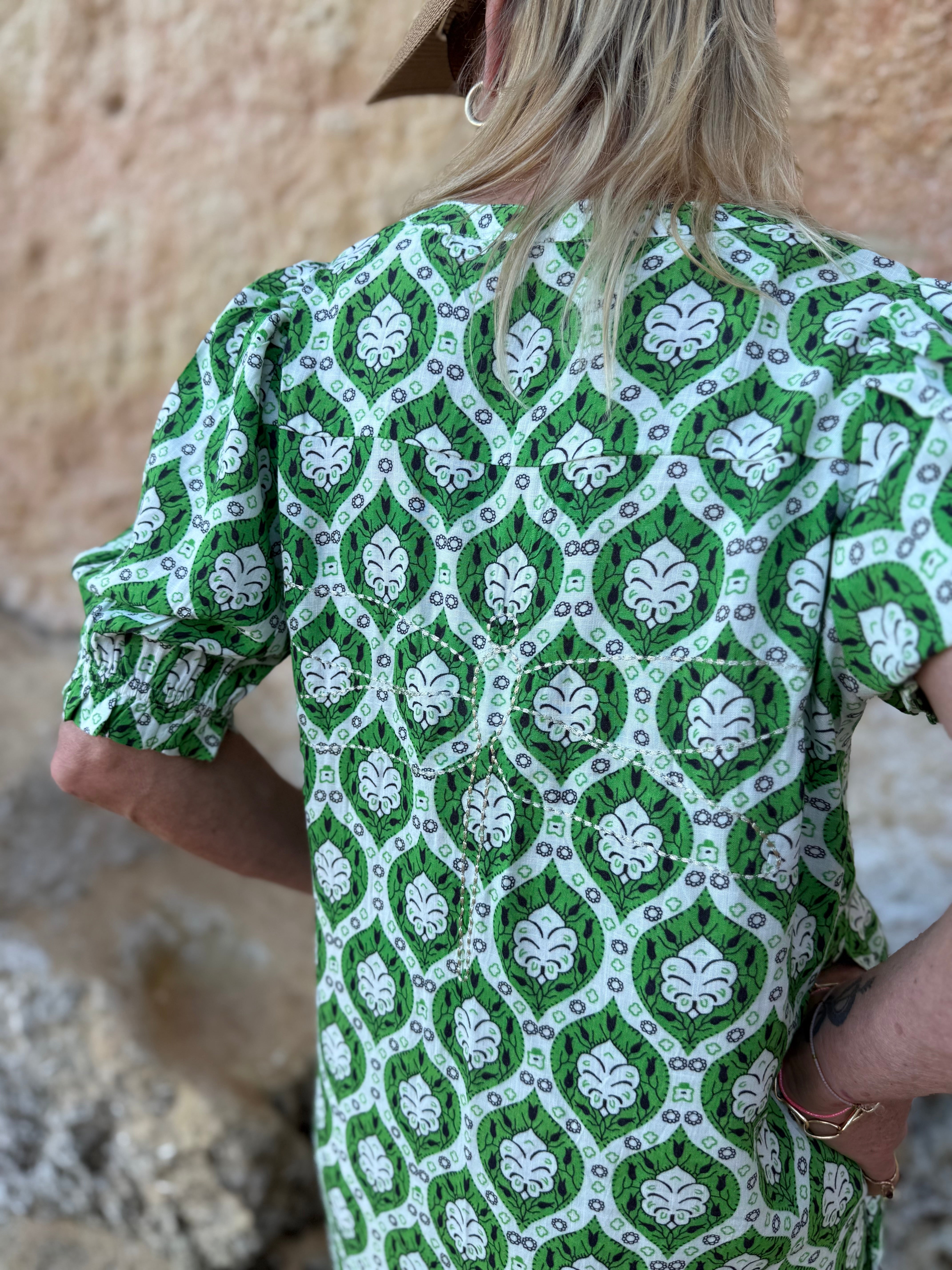 Gaspar 2601750 Tunø dress print green
