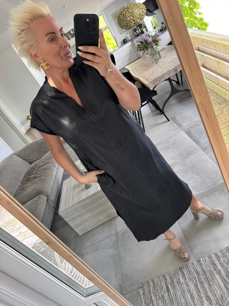 Depeche 51224 Mary dress leather black