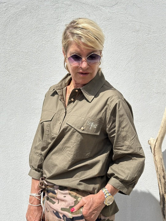 Gaspar 2501313 Oslo skjorte poplin olive