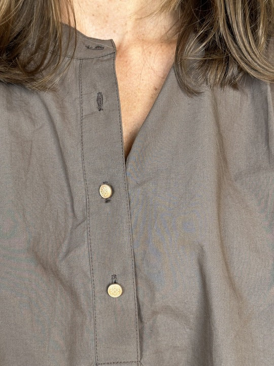 Gaspar 2501342 Læsø poplin bluse brown